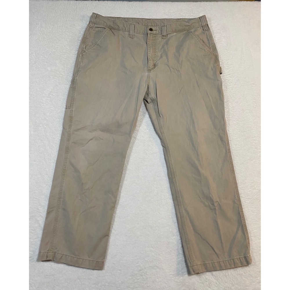Carhartt Mens B124 FOK Relaxed Fit Canvas Work‎ Pants Khaki Tan 42x30